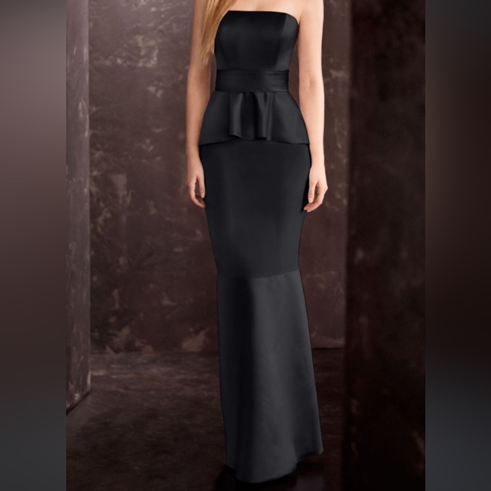 Vera Wang size 20 Black Strapless Peplum Gown
